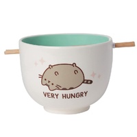 Pusheen Very Hungry Ramen Bowl with Chopsticks