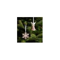 Wedgwood Christmas Snowflake Hanging Ornament - Pink