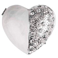 Russell Collection - Epoxy Heart-Shaped Half Diamante Trinket Box