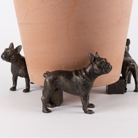 Jardinopia Potty Feet - Antique Bronze French Bulldog (Set Of 3)
