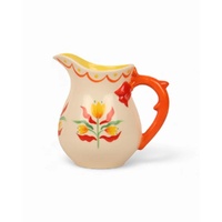La La Land Beyond Retro Folk - Stoneware Hand Painted Milk Jug