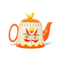 La La Land Beyond Retro Folk - Stoneware Hand Painted Teapot