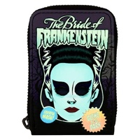 Loungefly Universal Monsters - Bride of Frankenstein Neon Mask Zip Wallet