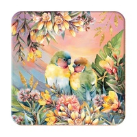 Lisa Pollock - Coasters Sunset Love Birds (Set of 6)