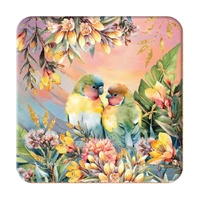 Lisa Pollock - Coasters Sunset Love Birds (Set of 6)