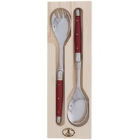 Jean Dubost Laguiole Maison - 2pc Salad Server Set Red Mixed Colours 