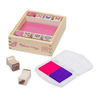 Melissa & Doug Wooden Stamp Set - Butterflies and Hearts