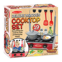 Melissa & Doug Kitchen Play - Deluxe Wooden Cooktop Set