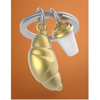Metalmorphose Keychain - Croissant & Coffee Cup