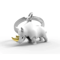 Metalmorphose Keychain - White Rhino