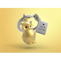 Metalmorphose Keychain - Owl & Book