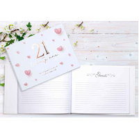 Paper Heart 21st Birthday Guest Book