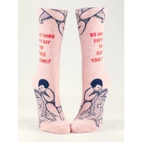 Blue Q Womens Crew Socks - Do One Thing Every Day That Scares Your Family
