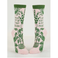 Blue Q Womens Crew Socks - I Have A Bit Of A Plant Problem