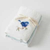 Pilbeam Living - Blue Wren Face Washer (Set of 3)
