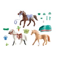 Playmobil Horses of Waterfall - Three Horses with Saddles