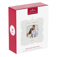 2026 Hallmark Keepsake Ornament - Best Love Story Ever Photo Frame Porcelain