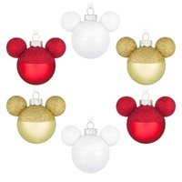 2024 Hallmark Keepsake Ornaments - Disney Mickey Mouse Glass (Set of 6)