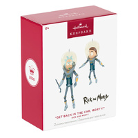 2026 Hallmark Keepsake Ornament - Rick & Morty "Get Back in the Car, Morty!" (Set of 2)