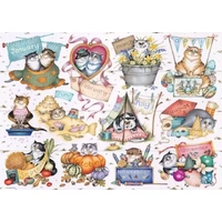 Ravensburger Puzzle 1000pc - Crazy Cats Calendar