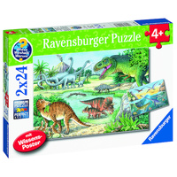 Ravensburger Puzzle 2 x 24pc - Dinosaurs of Land and Sea