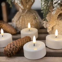 Deluxe Homeart Flameless Tealight Candle - White 4.1 x 4.5cm (Set of 2)
