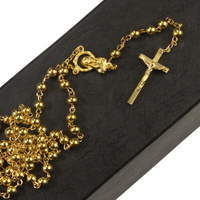 Rosary Beads Gold Plated Metal 5mm