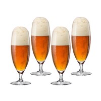 Bohemia Bar Beer Glasses - 380ml Thin Stem (Set of 4)