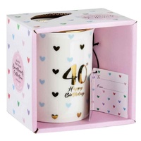 Sweet Heart Gold Handle Mug - 40th