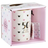 Sweet Heart Gold Handle Mug - 50th