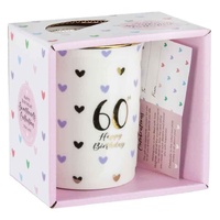Sweet Heart Gold Handle Mug - 60th