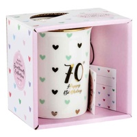 Sweet Heart Gold Handle Mug - 70th