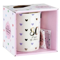 Sweet Heart Gold Handle Mug - 80th