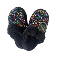 Slumbies Ladies Sequin Glam Slide Multi - XLarge
