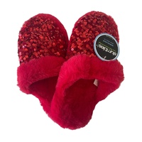 Slumbies Ladies Sequin Glam Slide Ruby - XLarge