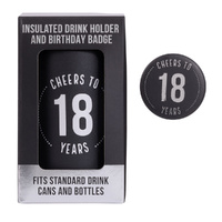 Splosh Celebration - 18th Insulated Drink Cooler & Badge Set