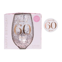 Splosh Celebration - Glitter Stemless Glass & Badge Set - 60