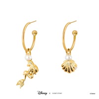 Disney x Short Story Hoop Earrings Little Mermaid - Gold