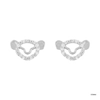 Disney x Short Story Earrings The Lion King Simba Face Stencil - Silver
