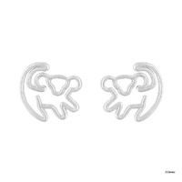 Disney x Short Story Earrings The Lion King Simba Stencil - Silver