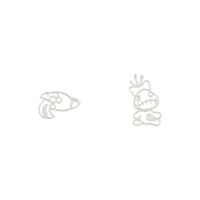 Disney x Short Story Earrings Lilo & Stitch Scrump & Blaster Stencil - Silver
