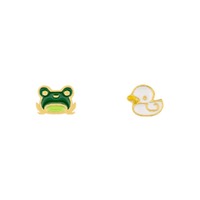 Disney x Short Story Earrings Lilo & Stitch Frog & Duck