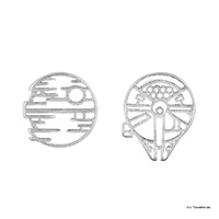 Star Wars x Short Story Earrings - Death Star - Silver