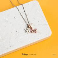Disney X Short Story Necklace Mickey Gloves & Bow - Diamante Silver