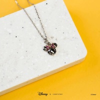 Disney X Short Story Necklace Minnie Ears - Diamante Silver