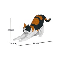 Jekca Animals - Calico Cat Stretching 20cm