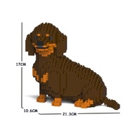 Jekca Animals - Dachshund Sitting Brown 17cm