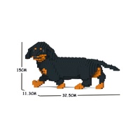 Jekca Animals - Dachshund Walking Black 15cm