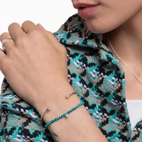 Thomas Sabo Charm Club - White Stone with Turquoise Silver Bracelet