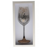 Rose Gold Wine Glass - 30 Wishes